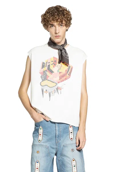 Kapital Man White T-shirts & Tank Tops In White