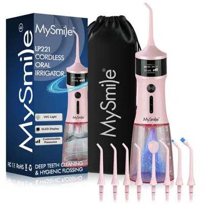 Mysmile Lp221 Cordless Professional Water Flosser With Uvc Sterilizable - Pink In Pink