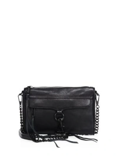 Shop Rebecca Minkoff Mini Mac Leather Crossbody Bag In Black