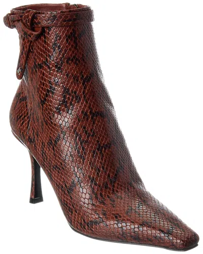 Jimmy Choo Camie Ab 85 Snake-embossed Leather Bootie In Brown