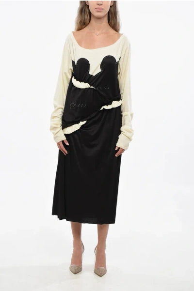 Maison Margiela Viscose And Cotton Blend Skirt In Black