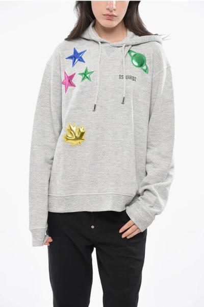 Dsquared2 Cool Patch-detail Hoodie In Gray