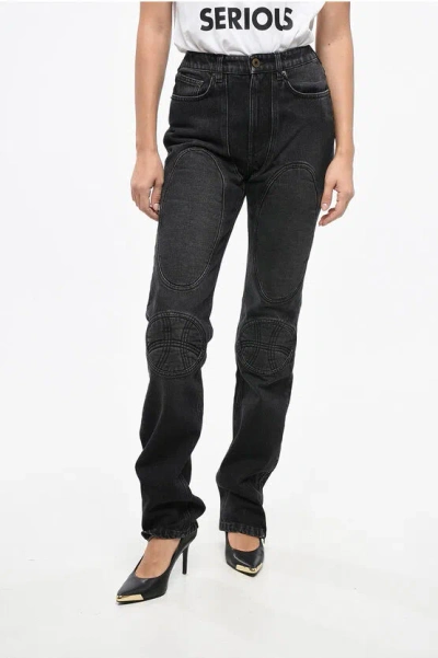 Jean Paul Gaultier Jeans With Padded Inlays And Lace Up In Black