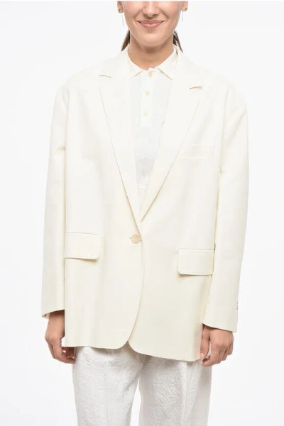 Max Mara Oversized Monica Blazer With Flap Pockets Grösse 40 In White