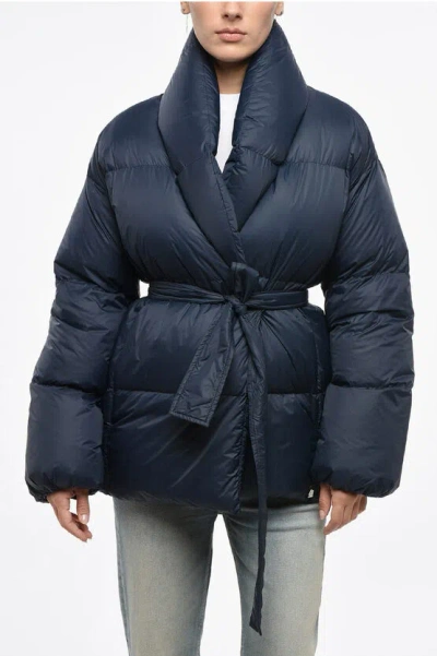 Bacon Nylon Dada Down Jacket With Wrap Design Grösse S In Blue