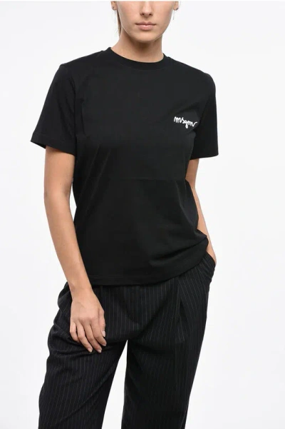 Msgm Crewneck T-shirt In Black