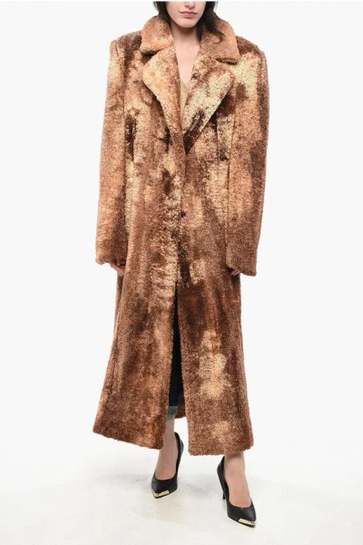 Diesel Red Tag Rust Effect Illow Teddy Coat Grösse 36 In Brown