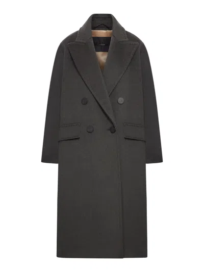 Maxmara Atelier Angus Overcoat In Cashmere, Alpaca And Wool In Black