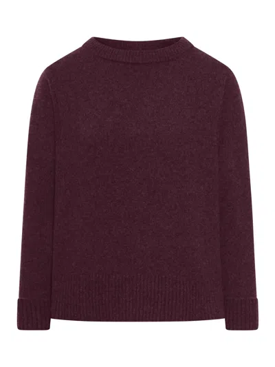 Roberto Collina Crew Neck Sweater In Wool Blend In Red