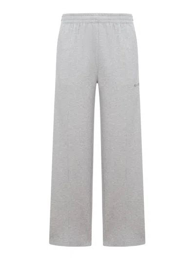 Gucci Men Double-layered Cotton Piquet Sports Trousers In Gray