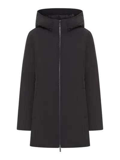 Woolrich Firth Parka In Tech Softshell In Black