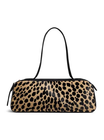 Khaite Simona Leather-trimmed Leopard-print Calf Hair Shoulder Bag In Animal Print