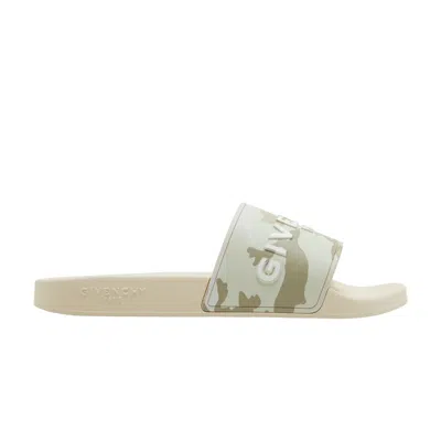 Pre-owned Givenchy Logo Slide 'beige Camo' | Tan | Men's Size 48 In Brown