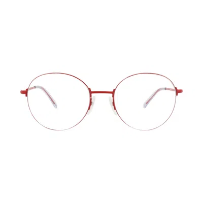 Pre-owned Balenciaga Round-frame Metal Optical Frames 'red Transparent' | Multi-color | Men's Size Onesize