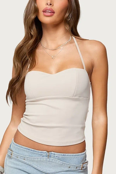 Edikted Jesika Sweetheart Halter Top In Neutral