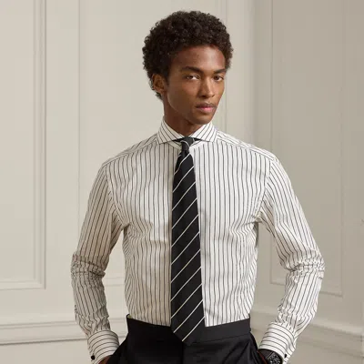 Ralph Lauren Striped French Cuff Shirt In White