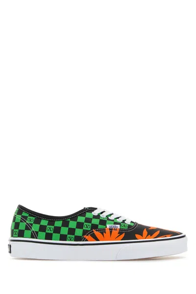 Valentino X Vans Men's Tess St Vlogo Tropical Canvas Low-top Sneakers In Green