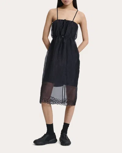 Cecilie Bahnsen Barr Liquid Myrtia Midi Dress In Black