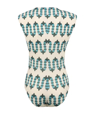 La Doublej Patterned Bodysuit In Multi