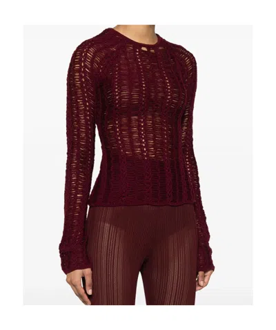 Séfr Open-knit Sweater In Brown