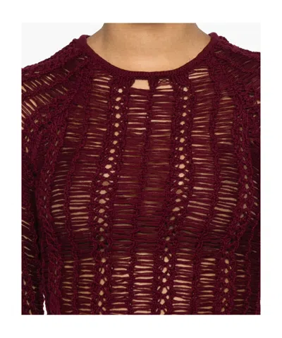Séfr Open-knit Sweater In Brown