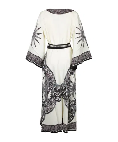 La Doublej Printed Crepe Midi Wrap Dress In Gray