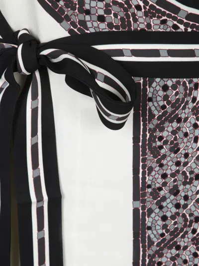 La Doublej Printed Crepe Midi Wrap Dress In Gray