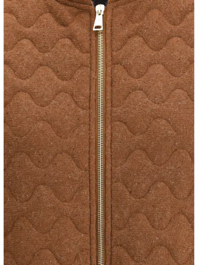 Fabiana Filippi Brown Fleece Wool Sleeveless Jacket In Brown