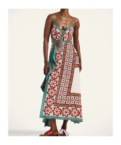 La Doublej Turn Around Wrap-effect Printed Silk-voile Midi Dress In Multi