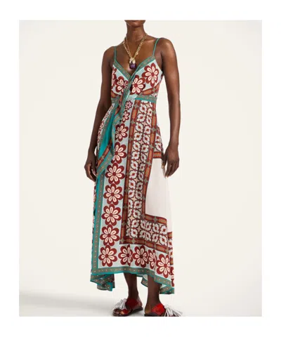 La Doublej Turn Around Wrap-effect Printed Silk-voile Midi Dress In Multi