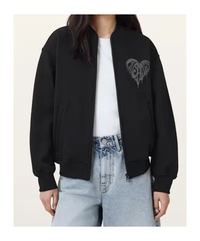 Allsaints Organic Cotton Poster Belle Bomber Jacket In Black