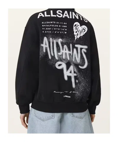Allsaints Organic Cotton Poster Belle Bomber Jacket In Black