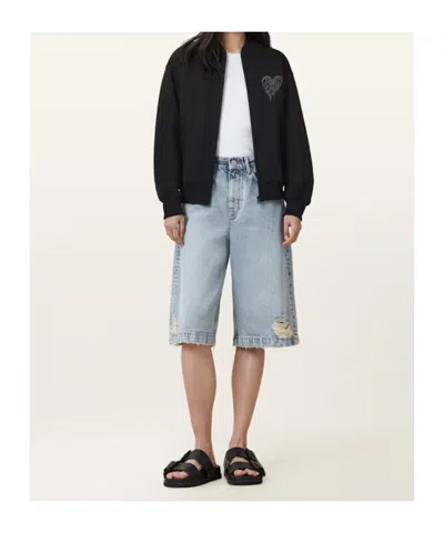 Allsaints Organic Cotton Poster Belle Bomber Jacket In Black