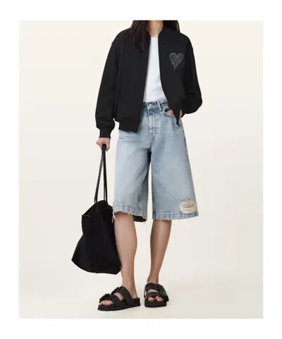 Allsaints Organic Cotton Poster Belle Bomber Jacket In Black