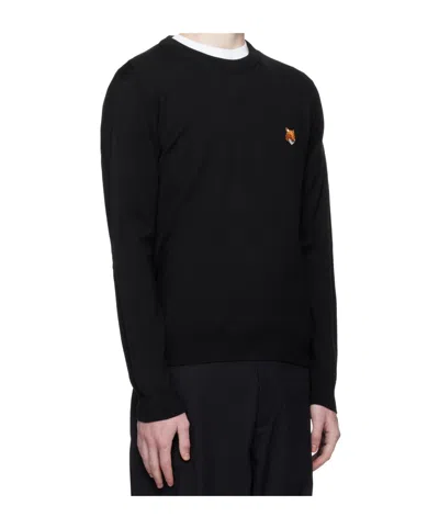 Maison Kitsuné Fox Head Patch Regular Sweatshirt In Black