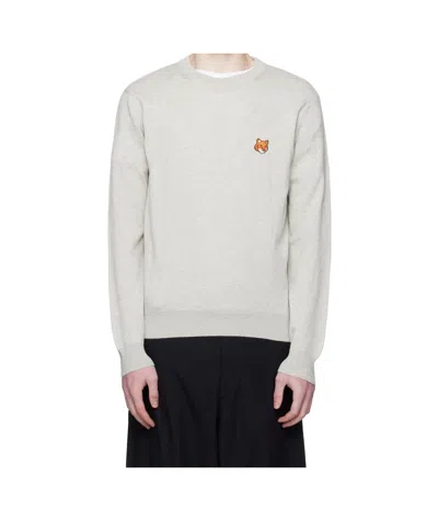 Maison Kitsuné Gray Bold Fox Head Patch Regular Sweater In Neutral