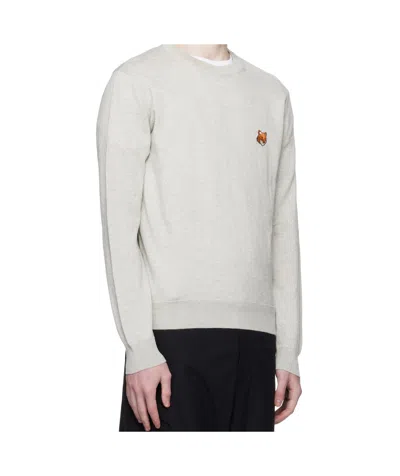 Maison Kitsuné Gray Bold Fox Head Patch Regular Sweater In Neutral