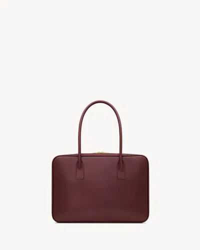 Saint Laurent Sac De Jour Bauletto Bag In Box  In Burgundy