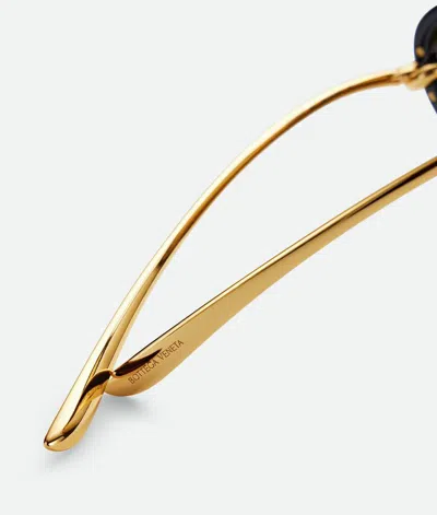 Bottega Veneta Bv1418s Signature Icons 001 Black Gold Yellow Sunglasses In Multi