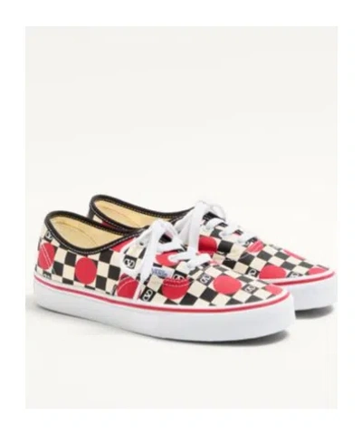 Valentino Garavani And Vans Low-top Trainer In Fabric With Vlogo Checkerboard Print And Polka Dot De In White