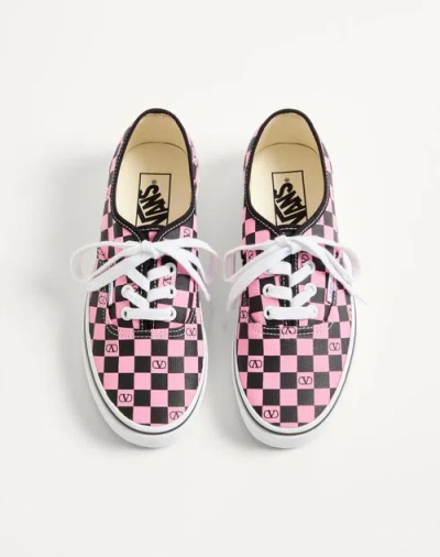 Valentino Garavani And Vans Low-top Trainer In Fabric With Vlogo Checkerboard Print In Multi