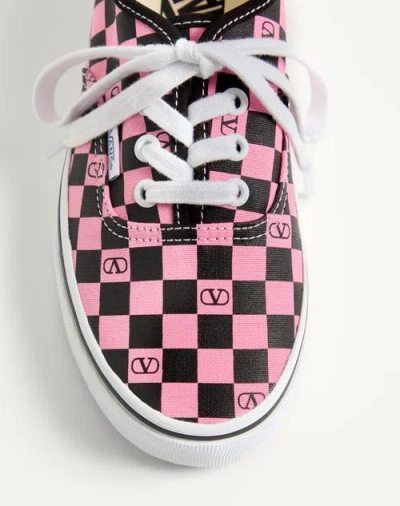 Valentino Garavani And Vans Low-top Trainer In Fabric With Vlogo Checkerboard Print In Multi