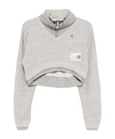 Miharayasuhiro Maison Mihara Yasuhiro Layered Effect Cropped Sweatshirt In White