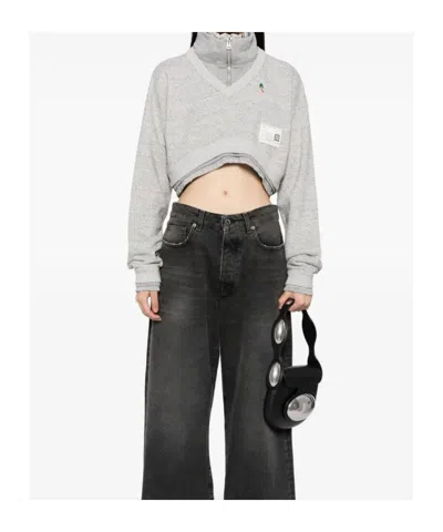 Miharayasuhiro Maison Mihara Yasuhiro Layered Effect Cropped Sweatshirt In White