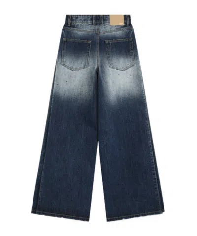We11 Done Rhinestone Embellished Wide-leg Jeans In Blue