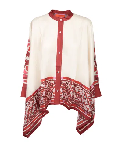 La Doublej Silk Twill Shirt With Hand-applied Cobra Motif In Multi