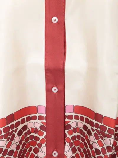 La Doublej Silk Twill Shirt With Hand-applied Cobra Motif In Multi