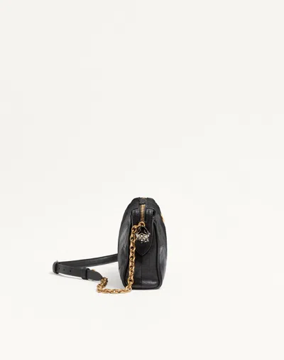 Valentino Garavani  Garavani Panthea Small Shoulder Bag In Nappa Leather With A Chevron Pat In Black