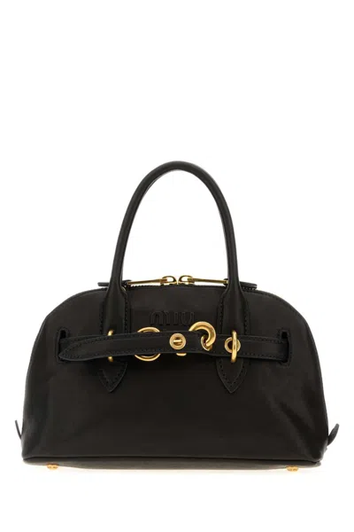 Miu Miu Aventure Top Handle Bag In Nappa Leather In Black