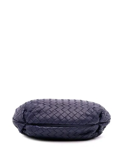 Pre-owned Bottega Veneta 2012-2025 Nappa Intrecciato Crossbody Bag In Blue